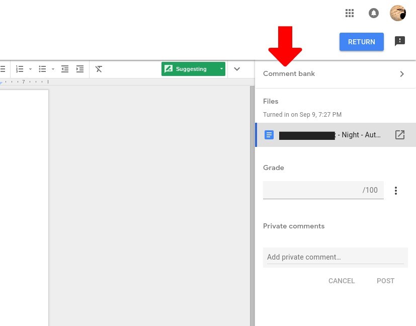 google classroom private comments on assignments