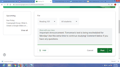 google classroom question assignment