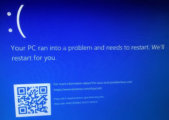 How to Fix the Inaccessible Boot Device Error in Windows 10 - The Tech ...
