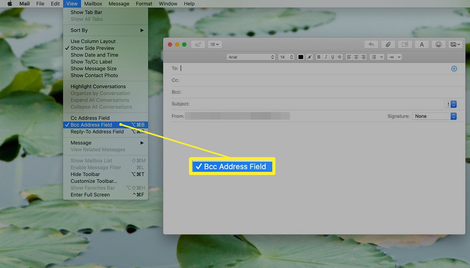 how to bcc in macos mail