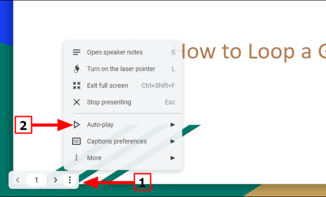 how to make a slides presentation loop