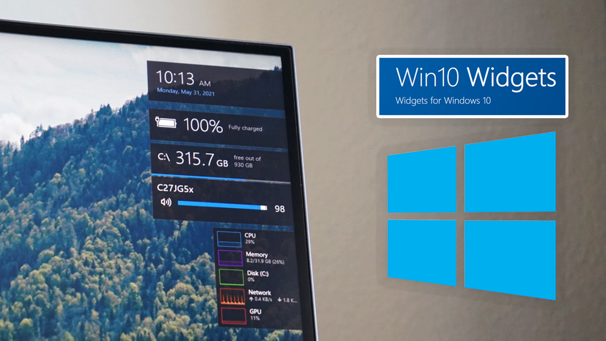 how to get desktop widgets on windows 10