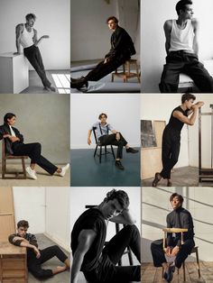 Studio portrait of young male model posing on stool Stock Photo | Adobe  Stock-seedfund.vn